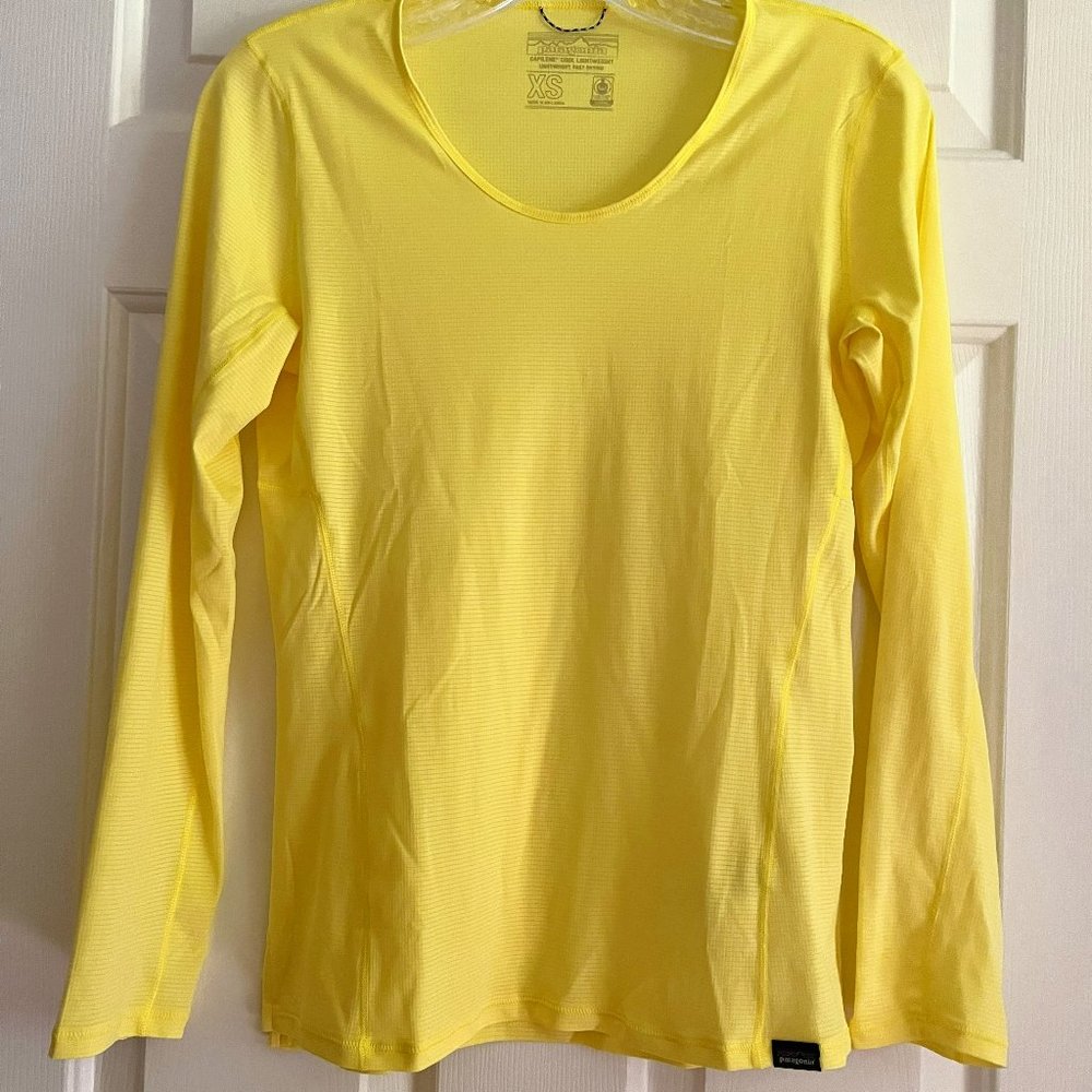 Bright yellow Patagonia "Capilene Cool", lightweight shirt, XS